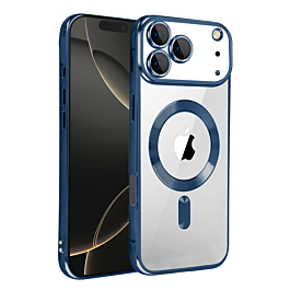 Shiny Wireless Charging Clear Case - DARK BLUE for iPhone 17 Pro (Only Ground Shipping)
