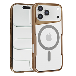 Glossy & Transparent Magnetic Case - DESERT GOLD for iPhone 17 Pro (Only Ground Shipping)
