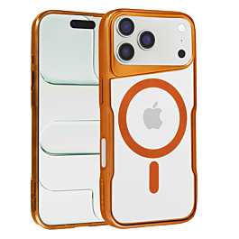 Glossy & Transparent Magnetic Case - ORANGE for iPhone 17 Pro (Only Ground Shipping)