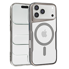 Glossy & Transparent Magnetic Case - TITANIUM for iPhone 17 Pro (Only Ground Shipping)