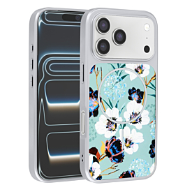 Dual Layer Flower Design Magsafe Cases - GREEN for iPhone 17 Pro (Only Ground Shipping)