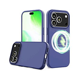 Soft Solid Silicone Case with Wireless Charging - NAVY BLUE for iPhone 17 Pro (Only Ground Shipping)