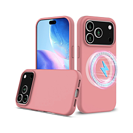 Soft Solid Silicone Case with Wireless Charging - PINK for iPhone 17 Pro (Only Ground Shipping)