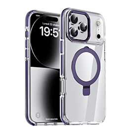 Magnetic Clear Case with Kickstand - PURPLE for iPhone 17 Pro (Only Ground Shipping)