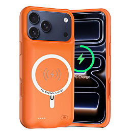 Slim Charging Case with Msafe Charging (7000 mAh) for iPhone 17 Pro Max - ORANGE (Only Ground Shipping)