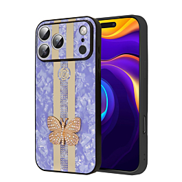 Luxury Diamond Shiny Cases with Butterfly Design - PURPLE for iPhone 17 Pro Max (Only Ground Shipping)