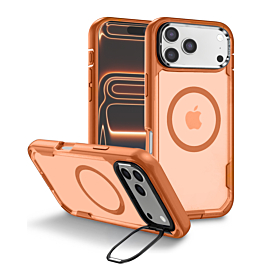 Shockproof Magsafe Case with Camera Stand - ORANGE for iPhone 17 Pro Max (Only Ground Shipping)