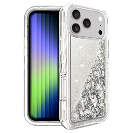 Protective Glitter Liquid Bumper Case - SILVER for iPhone 17 Pro Max (Only Ground Shipping)