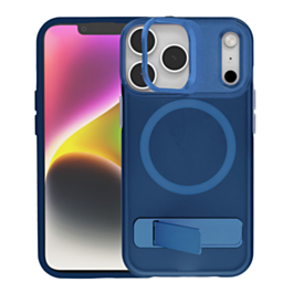 Matte Transparent Camera Stand & Kickstand with Wireless Charging for iPhone 17 Pro Max (BLUE) (Only Ground Shipping)