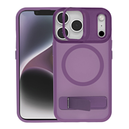 Matte Transparent Camera Stand & Kickstand with Wireless Charging for iPhone 17 Pro Max (PURPLE) (Only Ground Shipping)