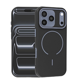 Magnetic Leather Soft Cases - BLACK for iPhone 17 Pro Max (Only Ground Shipping)