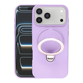 Pastel Shield Carbon Fiber Magnetic Kickstand Case (LILAC) for iPhone 17 Pro Max (Only Ground Shipping)