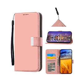 Elegant Leather Wallet Case with Wristlet Strap - ROSE GOLD for iPhone 17 Pro Max (Only Ground Shipping)