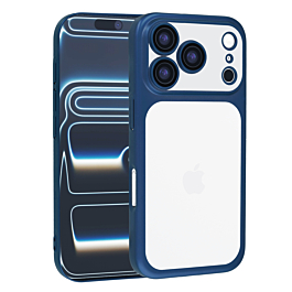 Frosted Transparent Matte Case with Lens Protection - BLUE for iPhone 17 Pro Max (Only Ground Shipping)