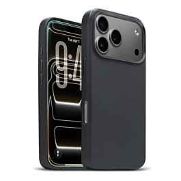 New Leather Case with Wireless Charger - BLACK for iPhone 17 Pro Max (Only Ground Shipping)