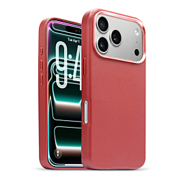 New Leather Case with Wireless Charger - HOT PINK for iPhone 17 Pro Max (Only Ground Shipping)