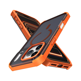 Dual Layer Electroplated Border Wireless Charging Case (ORANGE) for iPhone 17 Pro Max (Only Ground Shipping)