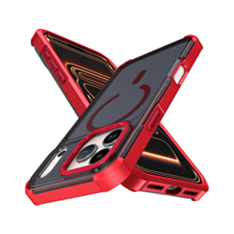 Dual Layer Electroplated Border Wireless Charging Case (RED) for iPhone 17 Pro Max (Only Ground Shipping)