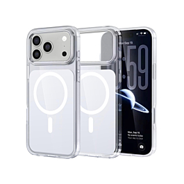 Transparent Magnetic Shockproof Case  - WHITE for iPhone 17 Pro Max (Only Ground Shipping)