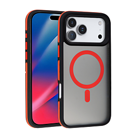 Bicolor Matte Magnetic Translucency Case - RED for iPhone 17 Pro Max (Only Ground Shipping)