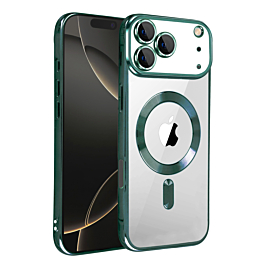 Shiny Wireless Charging Clear Case - DARK GREEN for iPhone 17 Pro Max (Only Ground Shipping)