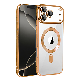 Shiny Wireless Charging Clear Case - GOLD for iPhone 17 Pro Max (Only Ground Shipping)