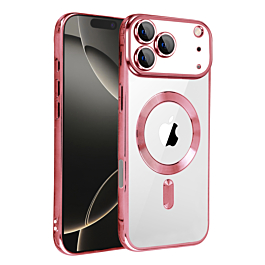 Shiny Wireless Charging Clear Case - PINK for iPhone 17 Pro Max (Only Ground Shipping)