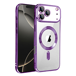 Shiny Wireless Charging Clear Case - PURPLE for iPhone 17 Pro Max (Only Ground Shipping)