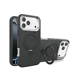 Support Heavy Duty Case with Wireless Charging Kickstand - BLACK for iPhone 17 Pro Max (Only Ground Shipping)