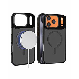 Slim Non-Slip Translucent Matte Wireless Charging Case - BLACK for iPhone 17 Pro Max (Only Ground Shipping)