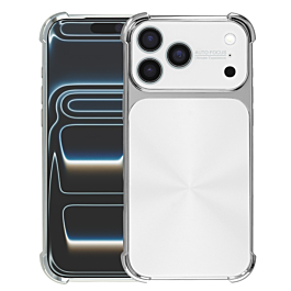 CD-Pattern Electroplated Four Corner Shockproof Case - WHITE for iPhone 17 Pro Max (Only Ground Shipping)