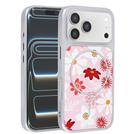 Dual Layer Flower Design Magsafe Cases - LIGHT PINK for iPhone 17 Pro Max (Only Ground Shipping)