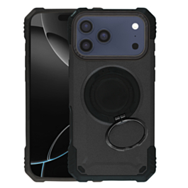 Hybrid Tuff Case with Magnetic Kickstand (BLACK) for iPhone 17 Pro Max (Only Ground Shipping)