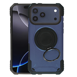 Hybrid Tuff Case with Magnetic Kickstand (DARK BLUE) for iPhone 17 Pro Max (Only Ground Shipping)