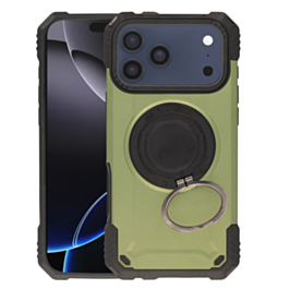 Hybrid Tuff Case with Magnetic Kickstand (ARMY GREEN) for iPhone 17 Pro Max (Only Ground Shipping)