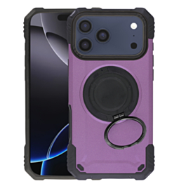 Hybrid Tuff Case with Magnetic Kickstand (PURPLE) for iPhone 17 Pro Max (Only Ground Shipping)