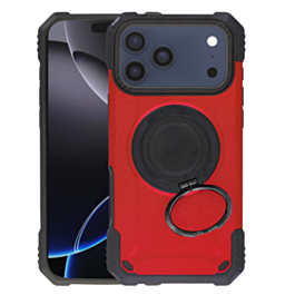 Hybrid Tuff Case with Magnetic Kickstand (RED) for iPhone 17 Pro Max (Only Ground Shipping)