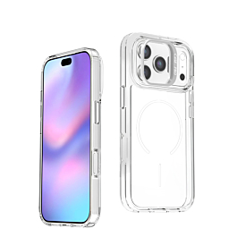 Magnetic Clear Case with Camera Kickstand - WHITE for iPhone 17 Pro Max (Only Ground Shipping)