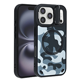 Camo Design Thin Magnetic Case with Camera Stand Kickstand - Style 4 for iPhone 17 Pro Max (Only Ground Shipping)