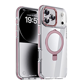 Magnetic Clear Case with Kickstand - PINK for iPhone 17 Pro Max (Only Ground Shipping)