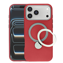 Silicone Magnetic Ring Stand Case for iPhone 17 Pro Max (BURGUNDY) (Only Ground Shipping)