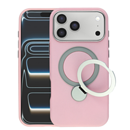 Silicone Magnetic Ring Stand Case for iPhone 17 Pro Max (PINK) (Only Ground Shipping)