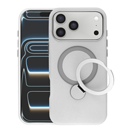 Silicone Magnetic Ring Stand Case for iPhone 17 Pro Max (WHITE) (Only Ground Shipping)