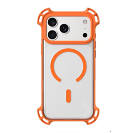 Clear MagSafe Shockproof Case with Reinforced Cornersfor iPhone 17 Pro Max (ORANGE) (Only Ground Shipping)