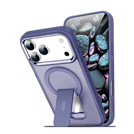 Clear  Magnetic Case with Built-in Kickstand  for iPhone 17 Pro Max (BLUE) (Only Ground Shipping)