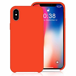 Soft Solid Silicone Case (Full Bottom Open) - SCARLET RED for iPhone XR (Only Ground Shipping)