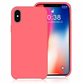 Soft Solid Silicone Case (Full Bottom Open) - BRICK PINK for iPhone XR (Only Ground Shipping)