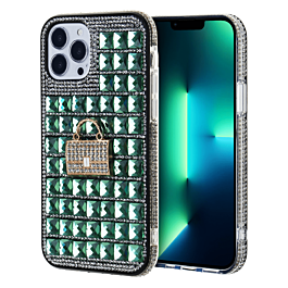 Crystal Stones Case with Five Adornment - GREEN for iPhone 8P / 7P (Only Ground Shipping)