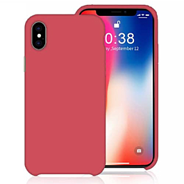 Soft Solid Silicone Case (Full Bottom Open) - RASPBERRY for iPhone XR (Only Ground Shipping)