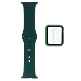 iWatch 38mm Silicone Soft Band & Bumper Case with Tempered Glass - 16 (Only Ground Shipping)